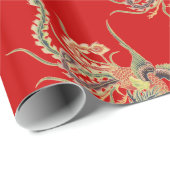 Chinesischer Phoenix - Fenghuang Mythological Bird Geschenkpapier (Rolleneckpunkt)
