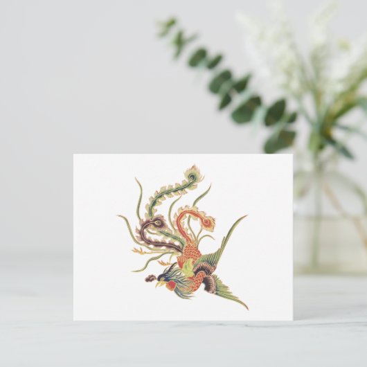 Chinesischer Phoenix - Fenghuang Mythological Bird Postkarte (Stehend Vorderseite)