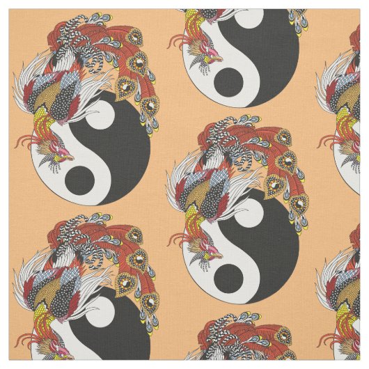 Chinesischer Phönix oder Feng Huang mit Yang-Symbo Stoff (Muster)