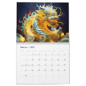 Chinesischer Quilling-Drachen-Kalender Kalender (Feb 2027)
