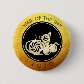 Chinesischer Rat Neujahr 2020 Papierschnitt 2 RB Button (Vorderseite)