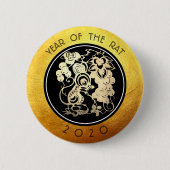 Chinesischer Rat Neujahr 2020 Papierschnitt 3 RB Button (Vorderseite)