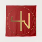 Chinesischer Rattenjahr Gold Ideogram Zodiac Birth Wandteppich (Vorderseite (Horizontal))