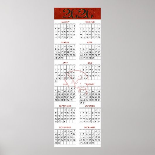Chinesischer Rattenkalender 2020 Poster (Vorne)