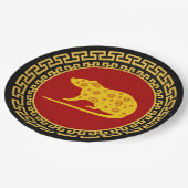 Chinesischer Rattenzauber Pappteller (Schrägansicht)