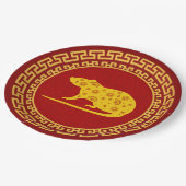 Chinesischer Rattenzauber Pappteller (Schrägansicht)