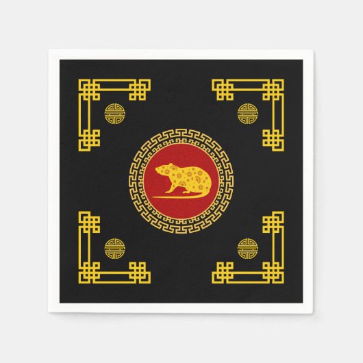 Chinesischer Rattenzauber Serviette (Vorderseite)