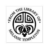 Chinesischer Reichtum Luck Bat "From the library" Permastempel (Design)