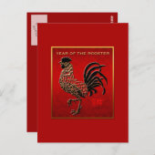 Chinesischer Roster Jahr Zodiac-Enamel-Effekt VP Postkarte (Vorne/Hinten)