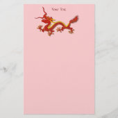 Chinesischer Rot- und Golddrache Briefpapier (Vorderseite)