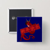 Chinesischer Roter Drache Button (Vorne & Hinten)