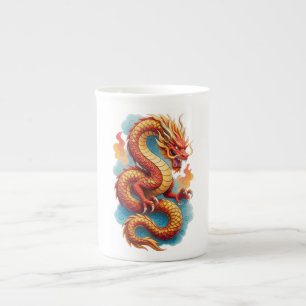 Chinesischer roter Drache Feuer-Illustration-67566 Porzellantasse