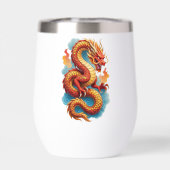 Chinesischer roter Drache feurige Illustration-675 (Rückseite)