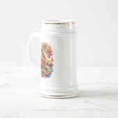 Chinesischer roter Drache feurige Illustration-675 Bierglas (Vorderseite Links)