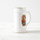 Chinesischer roter Drache feurige Illustration-675 Bierglas (VorderseiteRechts)