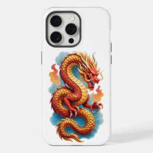Chinesischer roter Drache feurige Illustration-675 iPhone 15 Pro Max Hülle