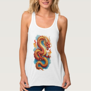 Chinesischer roter Drache feurige Illustration-675 Tank Top