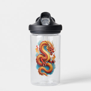 Chinesischer roter Drache feurige Illustration-675 Trinkflasche