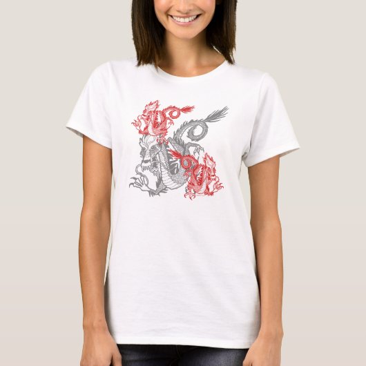 Chinesischer Roter Drache Frauen T-Shirt (Vorderseite)