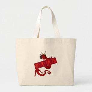 Chinesischer Roter Drache Jumbo Stoffbeutel