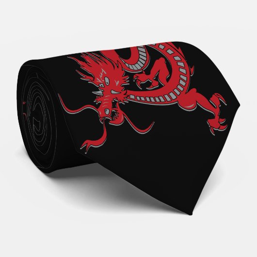 Chinesischer roter Drache Krawatte (Gerollt)