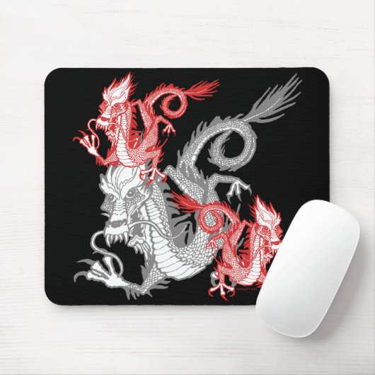 Chinesischer roter Drache Mousepad (Mit Mouse)