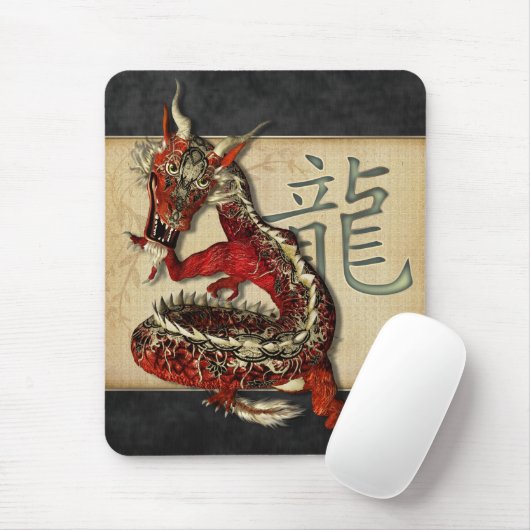 Chinesischer roter Drache Mousepad (Mit Mouse)