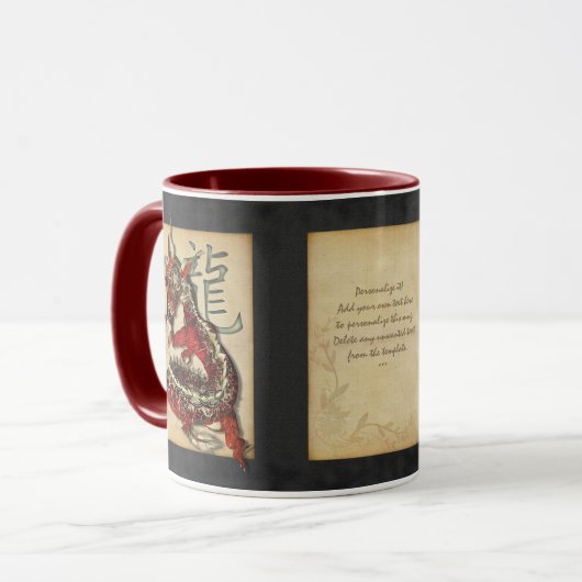 Chinesischer roter Drache-personalisierte Tassen (Vorderseite Links)