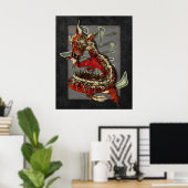 Chinesischer Roter Drache Poster (Heimbüro)