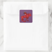 Chinesischer Roter Drache Quadratischer Aufkleber (Tasche)