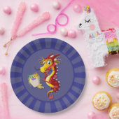 Chinesischer Roter Dragon Pappteller (Party)