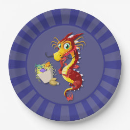 Chinesischer Roter Dragon Pappteller