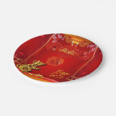 Chinesischer Roter Kt Rat Jahr 2020 Party Papierpl Pappteller (Schrägansicht)