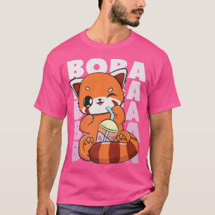 Chinesischer Roter Panda Boba Niedlich Anime Pearl T-Shirt