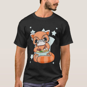 Chinesischer Roter Panda Eating Ra I Liebe Ra Nood T-Shirt
