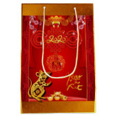 Chinesischer Roter Rat Jahr 2020 M Geschenkbeutel Mittlere Geschenktüte (Rückseite)