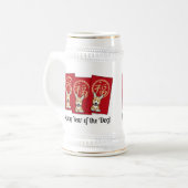 Chinesischer Roter Umschlag Lucky Corgi Jahr des H Bierglas (Vorderseite Links)