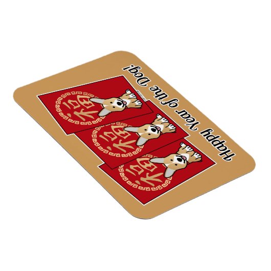Chinesischer Roter Umschlag Lucky Corgi Jahr des H Magnet (Rechte Seite)