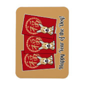 Chinesischer Roter Umschlag Lucky Corgi Jahr des H Magnet (Vertikal)