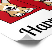 Chinesischer Roter Umschlag Lucky Corgi Jahr des H Poster (Ecke)