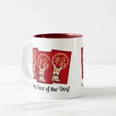 Chinesischer Roter Umschlag Lucky Corgi Jahr des H Zweifarbige Tasse (Vorderseite Links)