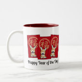 Chinesischer Roter Umschlag Lucky Corgi Jahr des H Zweifarbige Tasse (Links)