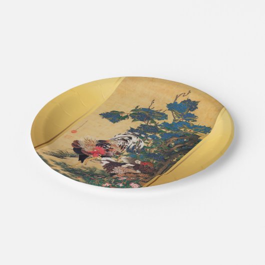 Chinesischer Runderneuerung 2017 Japanisches Kunst Pappteller (Schrägansicht)