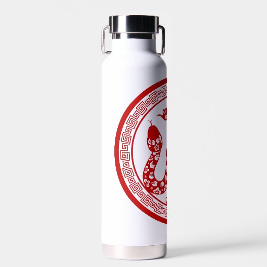 Chinesischer Schlangenroter Papierschnitt WB Trinkflasche (Vorne)