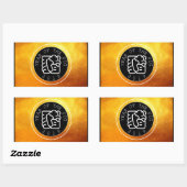 Chinesischer Schweinejahr W Symbol B Circle Gold R Rechteckiger Aufkleber (Blatt)