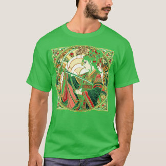 Chinesischer Schwertkampf Art Deco Mucha MashUp T-Shirt