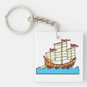 Chinesischer Segelschiff-Schlüsselanhänger Schlüsselanhänger (Vorderseite)