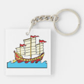 Chinesischer Segelschiff-Schlüsselanhänger Schlüsselanhänger (Rückseite)