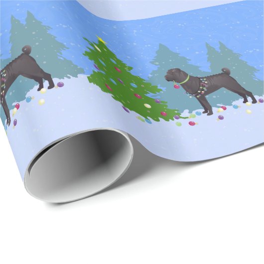 Chinesischer Shar-Pei-Dekorationsbaum - Wald Geschenkpapier (Rolleneckpunkt)