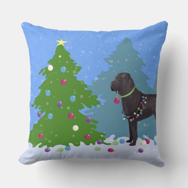 Chinesischer Shar-Pei-Dekorationsbaum - Wald Kissen (Vorderseite)